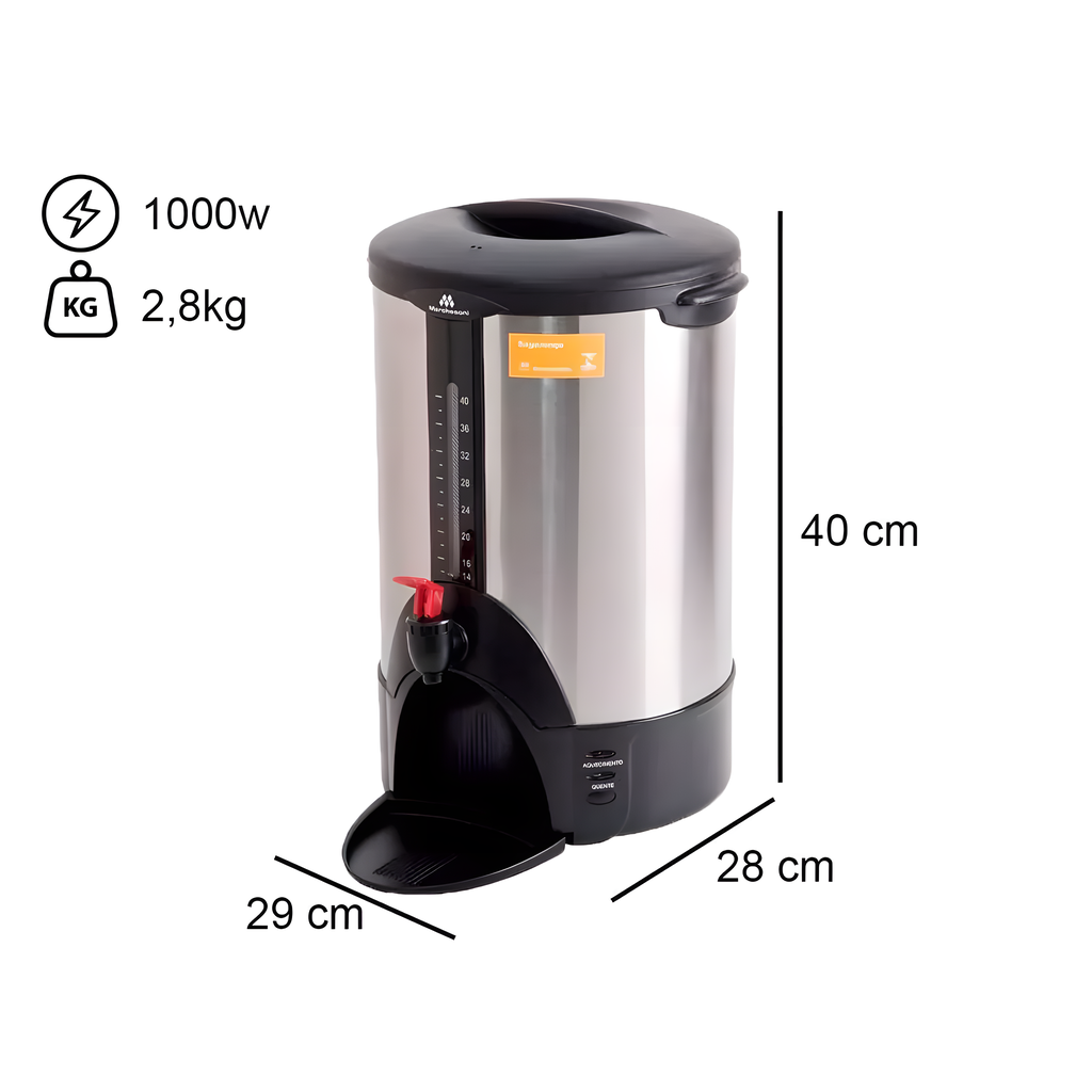 Cafeteira Elétrica Automática 6L Marchesoni Preto/Inox 220v