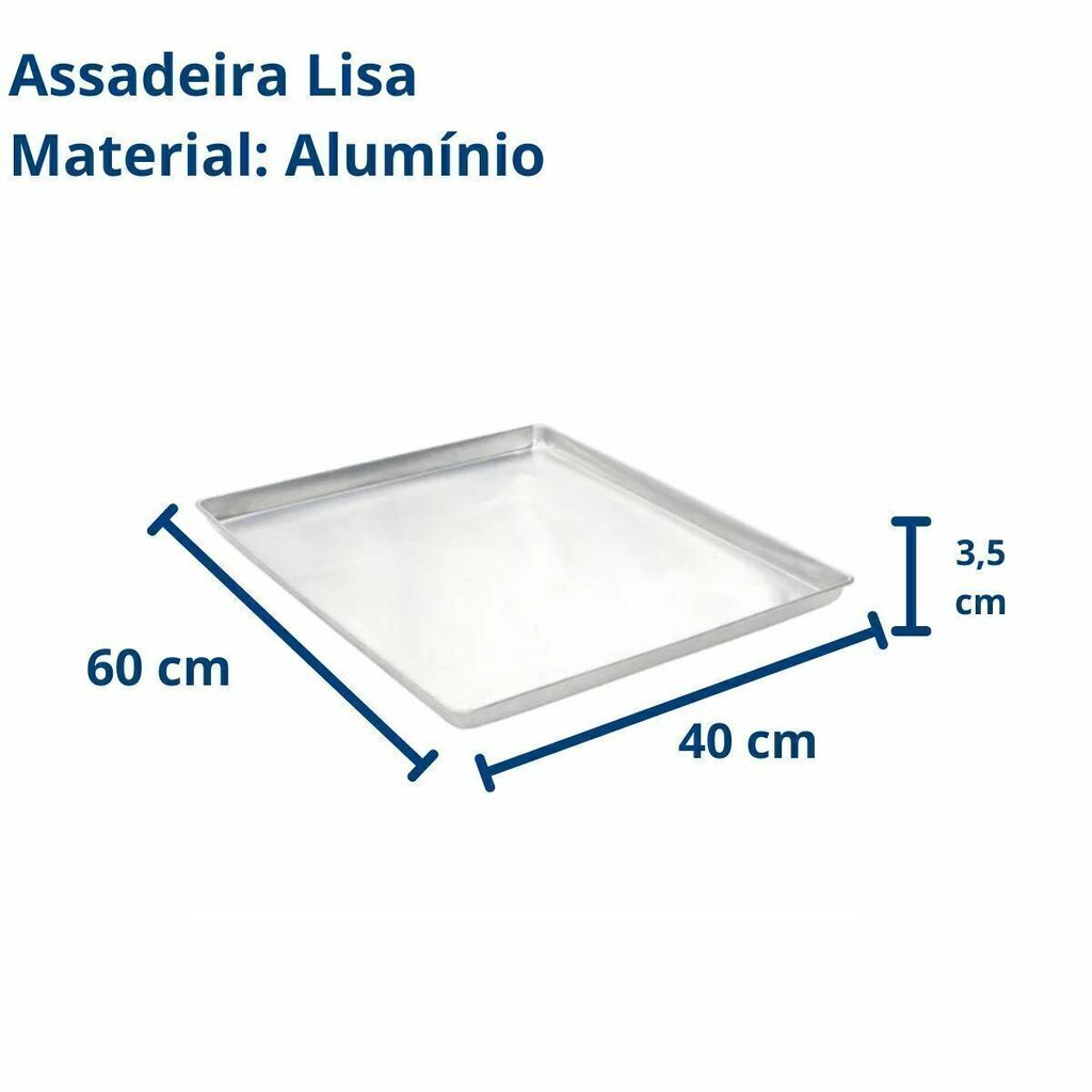 Assadeiras 60x40x3,5 Lisa Estampada Alumínio Imeca
