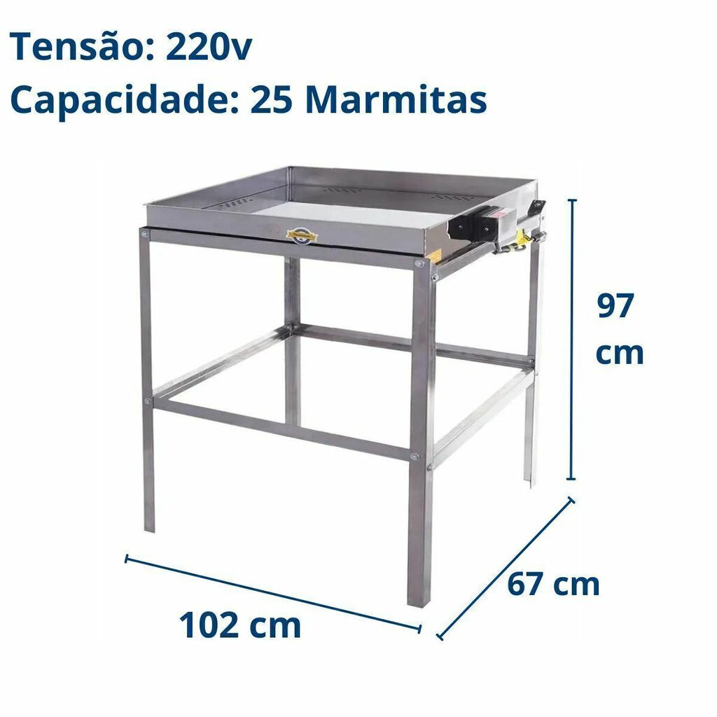 Marmiteiro 25 Marmitas Industrial Elétrico 220v Marchesoni