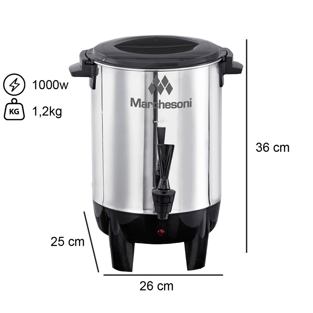 Cafeteira Automática 2 Litros Marchesoni Preta e Inox 110v